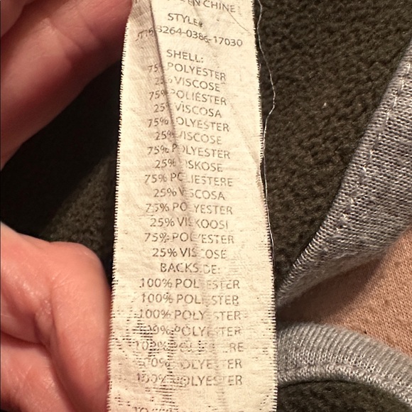 CLEAR OUT! FABLETICS MOSCOW COAT DRAPED CARDIGAN DUSTER GREEN FLEECE GRAY SZ SM - Picture 8 of 8